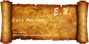 Egri Mariann névjegykártya